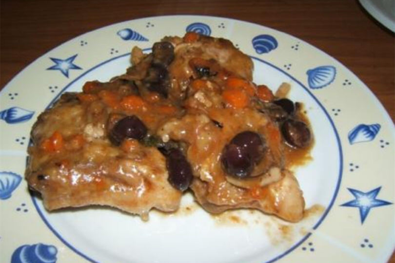 Pollo alle olive nere