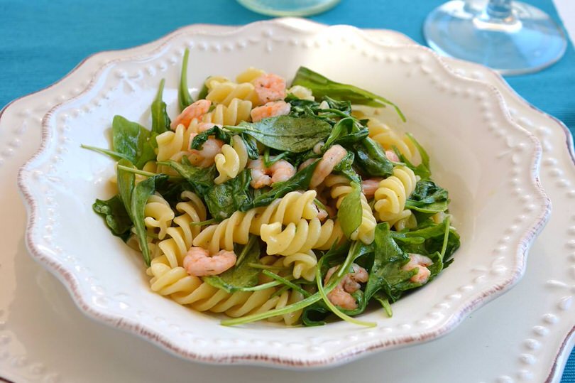Pasta rucola e gamberetti