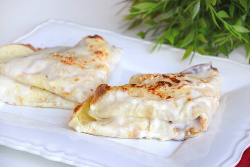 Crêpes prosciutto e mozzarella