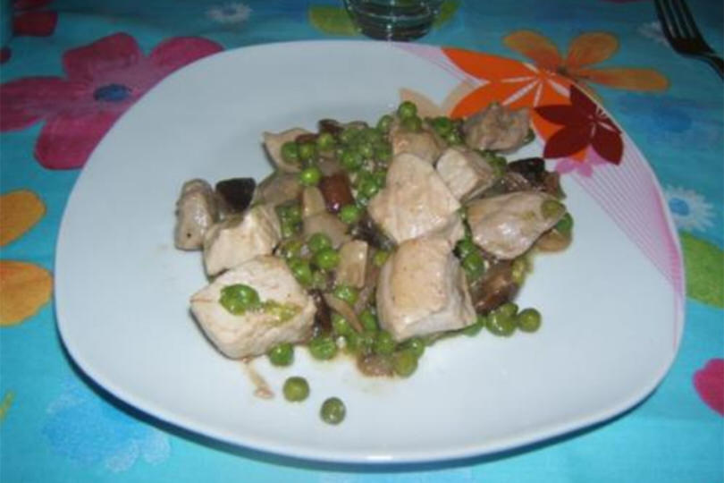 Bocconcini piselli e funghi