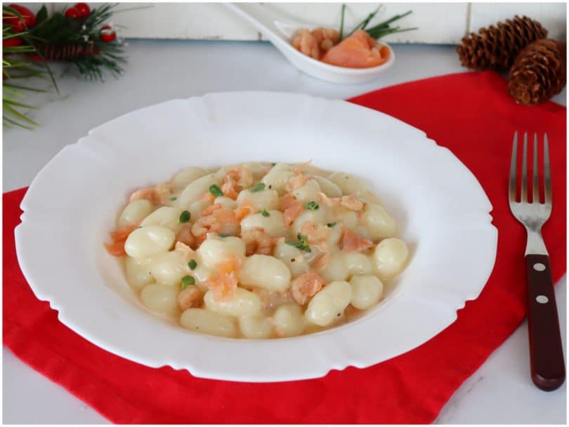 Gnocchi salmone e gamberetti