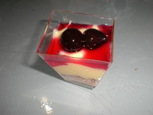 Dessert alla crema amarena e gianduia