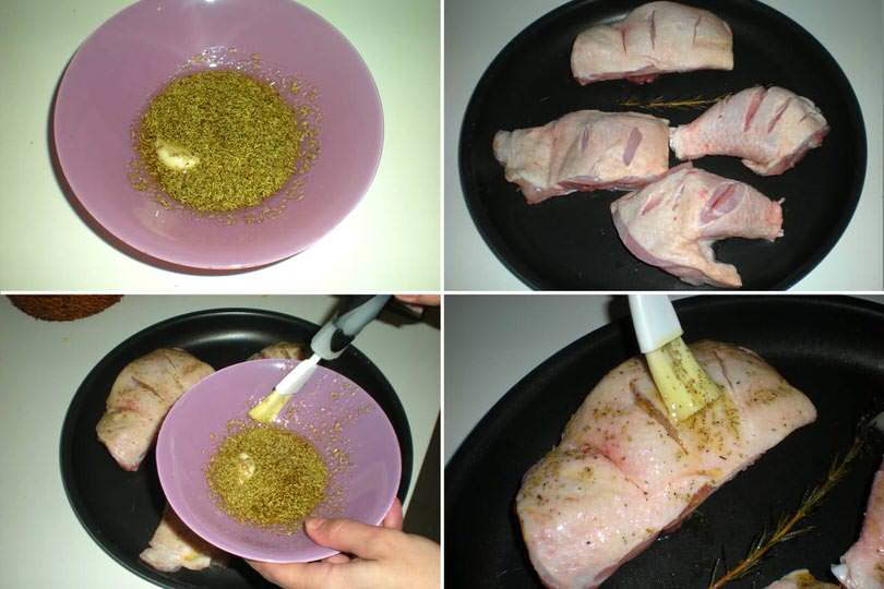 1 spennellare pollo
