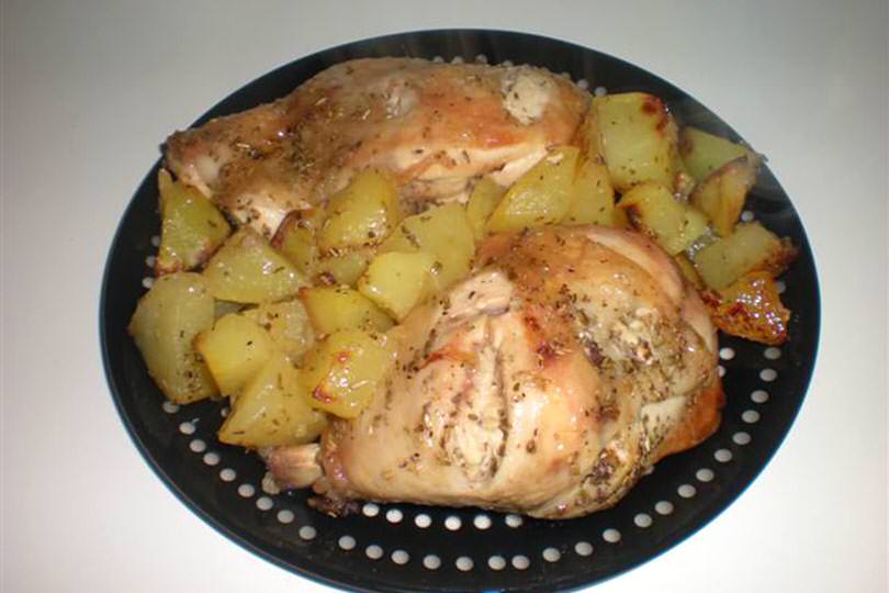 pollo al forno con patate