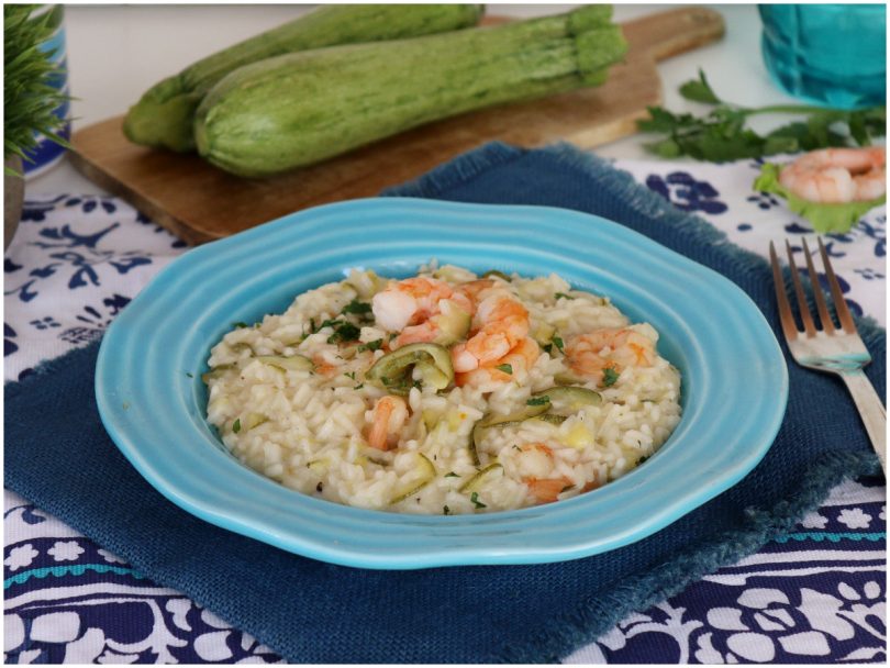 Risotto zucchine e gamberi