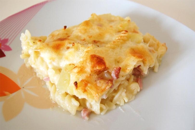 Pasta e patate al forno