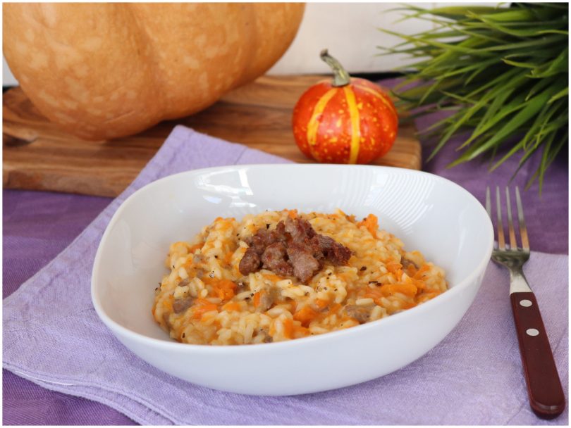 Risotto zucca e salsiccia