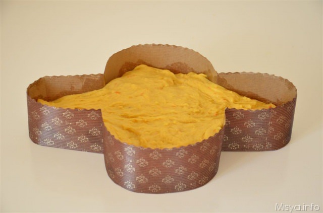 colomba prima di lievitare
