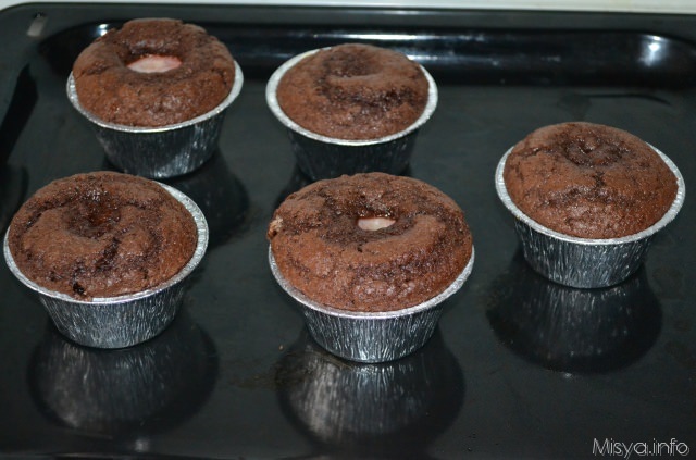 muffin con cuore fragole