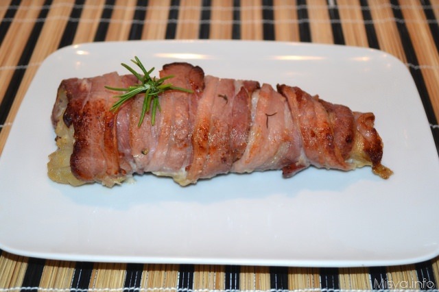 Rana pescatrice avvolta nella pancetta