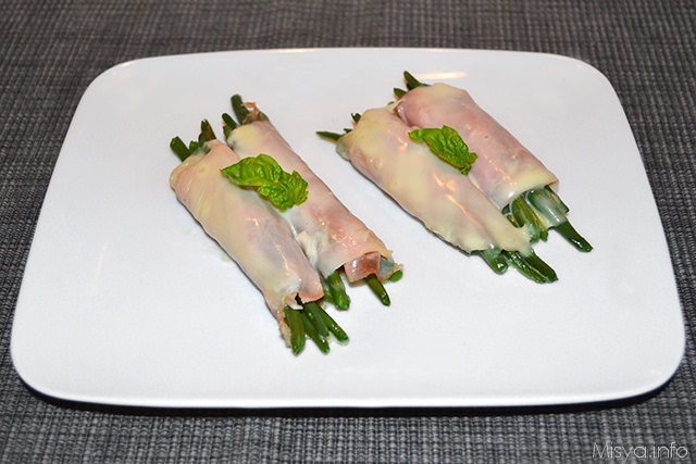 Fagiolini avvolti nel prosciutto