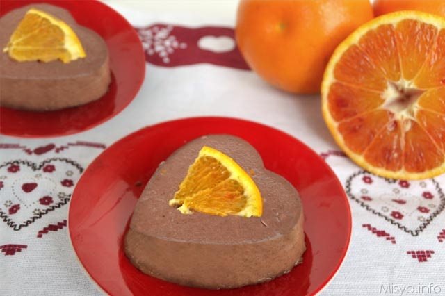 Panna cotta al cioccolato e arancia