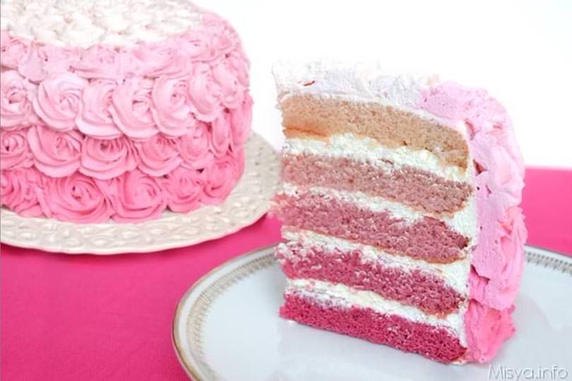 Pink rose cake