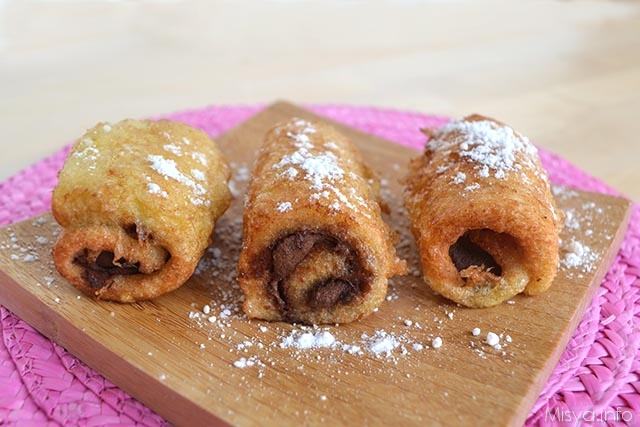 Rotolini di pancarrè alla nutella
