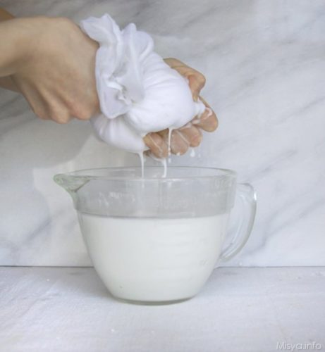 filtraggio latte di cocco