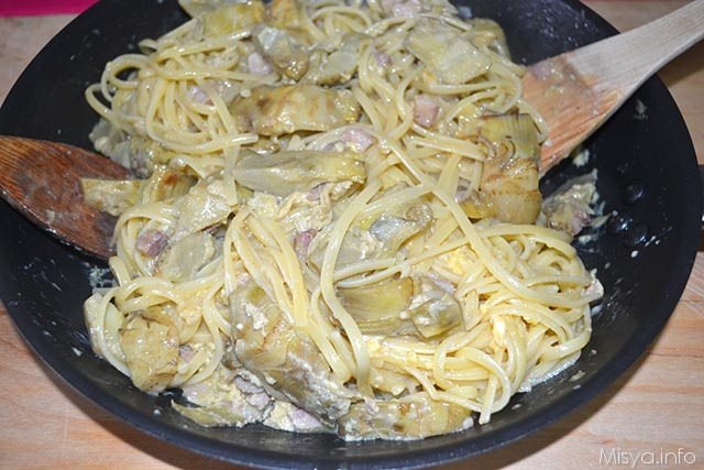 Carbonara di carciofi 9