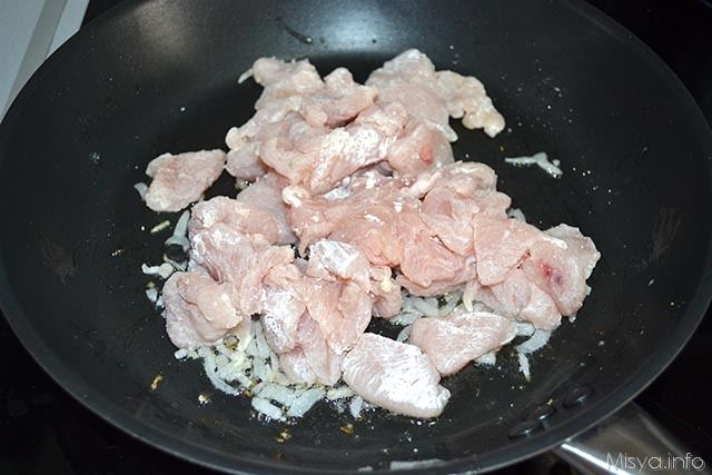 Pollo con funghi e bambu 5