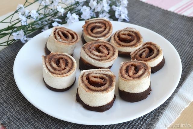 Girelle di pancarrè al cioccolato