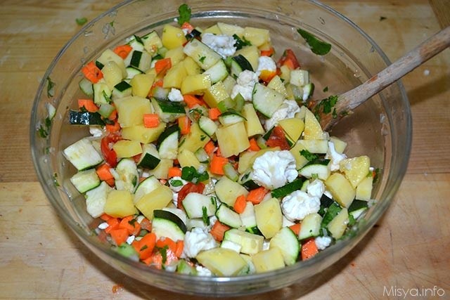5 verdure tagliate