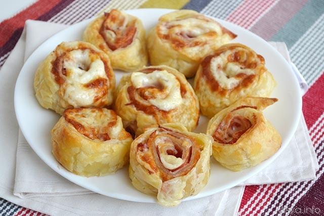 Girelle di sfoglia al salame