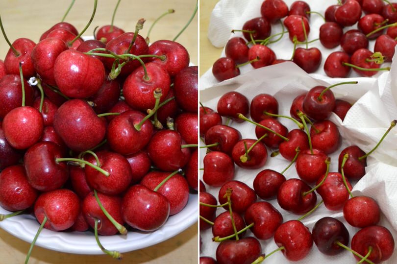 1 lavare asciugare ciliegie
