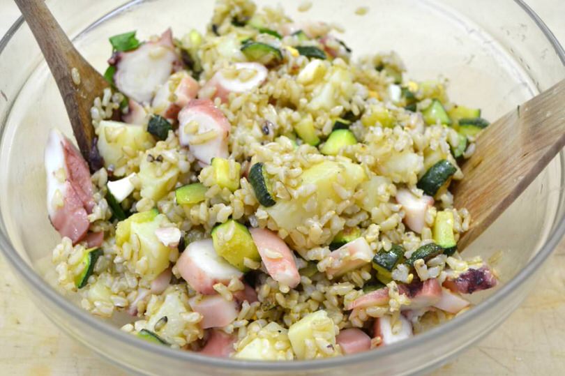 mescolare bene insalata di riso