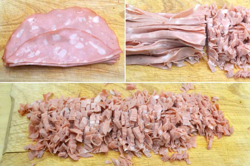 tagliare mortadella
