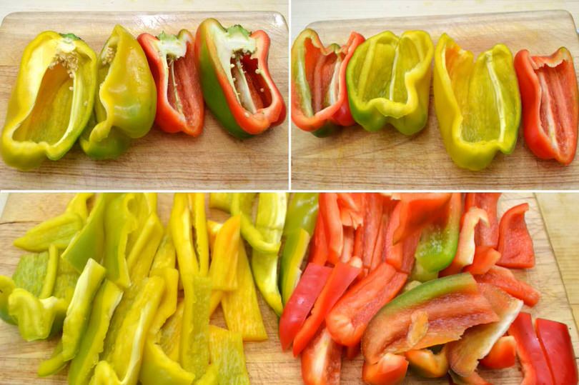 1 tagliare peperoni