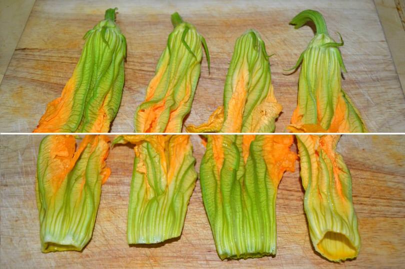 2 pulire fiori di zucca