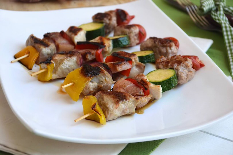 Spiedini di carne e verdure