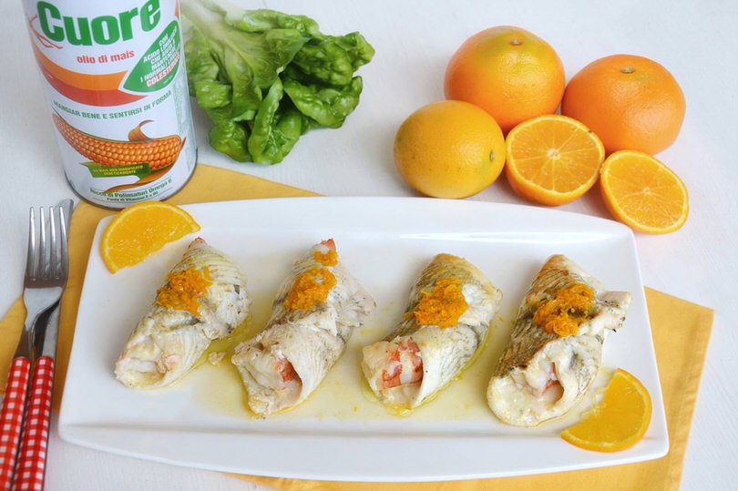 Involtini di platessa all'arancia