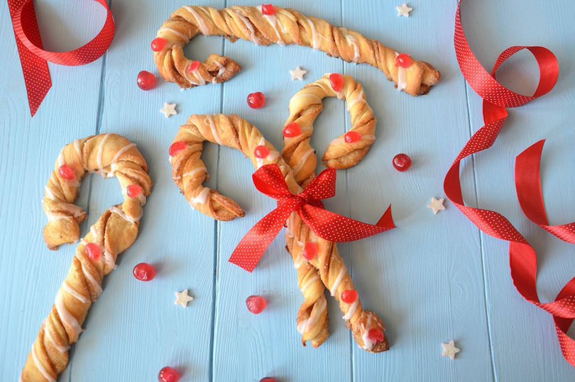 Brioche candy cane alla cannella