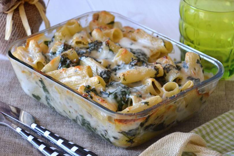 Rigatoni spinaci e noci