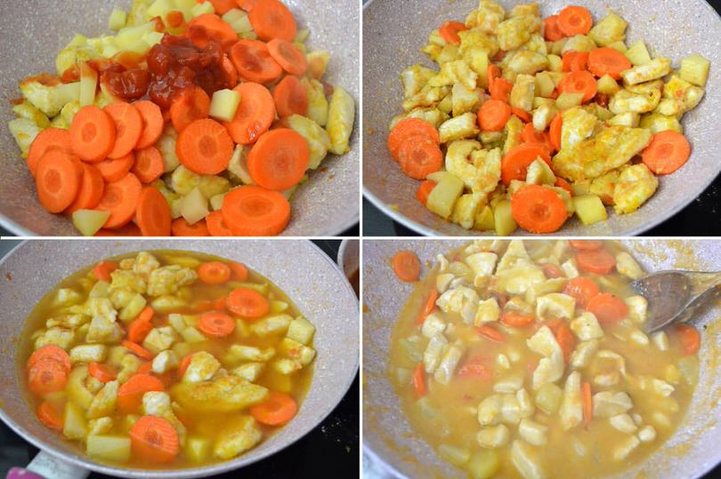 3 cuocere pollo e patate