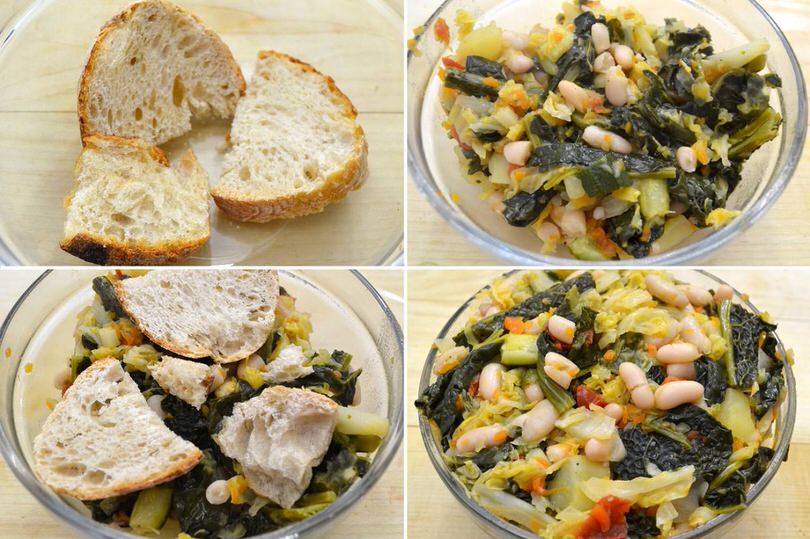 6 aggiungere fette di pane
