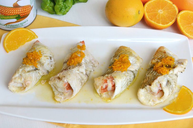 Involtini di platessa all'arancia