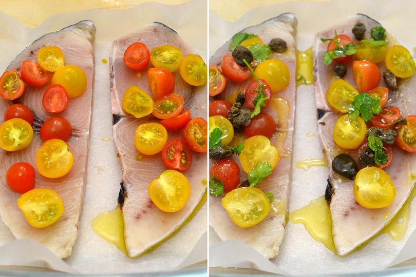 2 condire fette di pesce spada