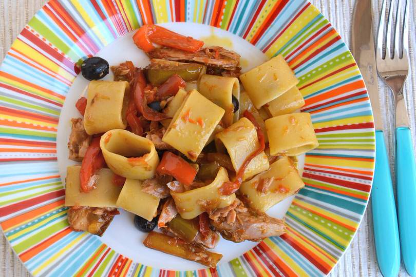 Pasta peperoni e tonno