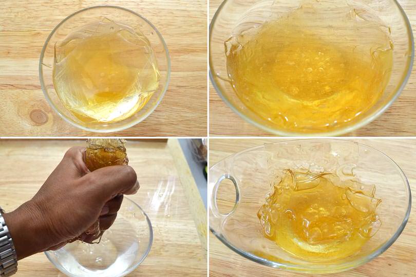 1 ammorbidire e strizzare gelatina