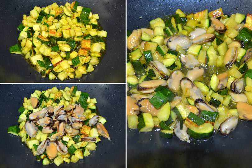 2 aggiungere cozze
