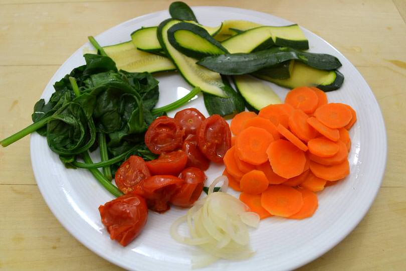 4 verdure cotte al vapore