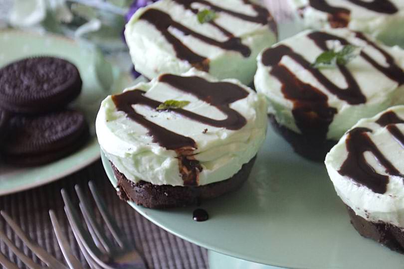Mini cheesecake menta cioccolato
