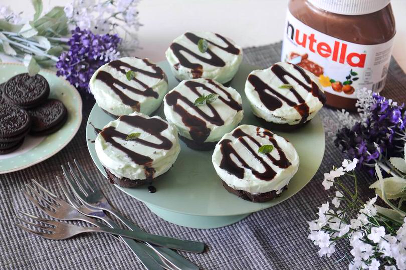 Mini cheesecake menta e cioccolato