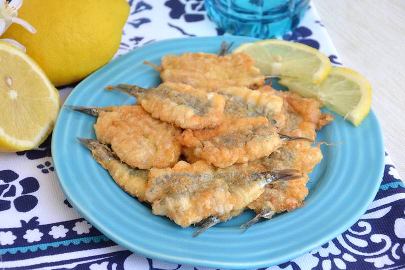 Alici indorate e fritte