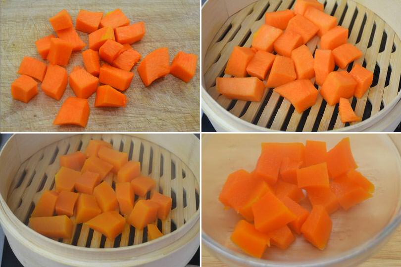 1 cuocere la zucca a vapore