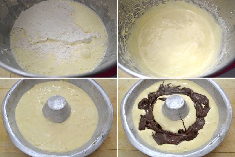 2 aggiungere farina e nutella