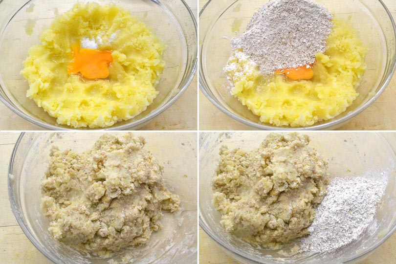 2 aggiungere uova e farina integrale