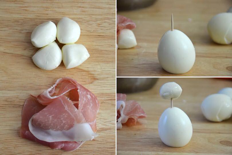 2 mozzarelline e prosciutto