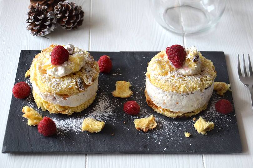 Torrette di panettone con crema torrone