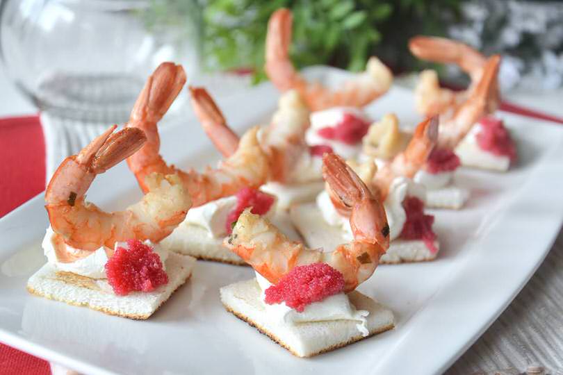 Tartine ai gamberi